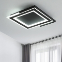 Modernism Squared Flush Light Acrylic Shade Energy Saving LED Ceiling Lamp in Warm/White