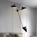 Rotatable 3 Lights Duckbill Wall Lamp Contemporary Metallic Wall Mount Light in Black for Sitting Room