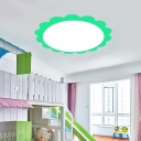 Green/Pink Flower Design Ceiling Lamp Acrylic LED Ceiling Flush Mount for Amusement Park