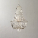 Crystal Empire Chandelier Luxury Vintage 3 Lights Decorative Suspended Light in Silver