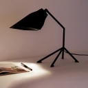 Geometric Shade Standing Desk Light Modernism Metal 1 Light Table Lamp in Black for Bedside