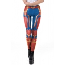 3D Printing Cosplay Costume Blue Skinny Leggings for Women