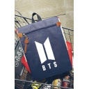 25*18*40cm Kpop Logo Printed Outdoor Traveling Canvas Backpack