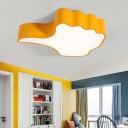 Yellow Thumb Up Model Ceiling Fixture Acrylic LED Flush Mount for Children Classroom