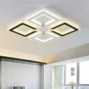 Acrylic Shade Ultrathin LED Flushmount Modern Fashion Ceiling Fixture in Black and White for Bedroom