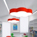 Colorful Simple Cloud Hanging Light Nursing Room Acrylic LED Pendant Lighting in Warm/White