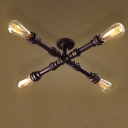 Oil Rubbed Bronze 4-Light LED Semi Flush Mount Ceiling Fixture