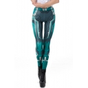 Fashion 3D Printing Cosplay Costume Skinny Fit Leggings in Blue