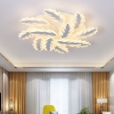 Leaves Design 2 Tiers Lighting Fixture Modernism Acrylic Home Decor LED Semi Flush Light Fixture