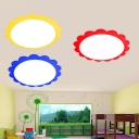 Acrylic LED Flush Light with Sunflower Blue/Red/Yellow Ceiling Lamp for Kindergarten