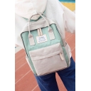 30*13*38cm Girls Fashion Simple Colorblocked Canvas School Bag Backpack