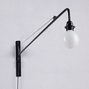 Industrial Wall Sconce E27 Lighting 24 Inch Length Fixture Arm in Open Bulb Style