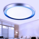 Circular LED Ceiling Light Minimalist Energy Saving Acrylic Flush Light Fixture in Blue/Orange/Purple