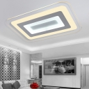 Acrylic Super-thin Ceiling Flush Mount with Oblong Simple Concise LED Lighting Fixture in Warm/White