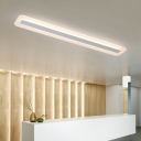 Minimalist Linear Flush Mount Lighting Acrylic LED Ceiling Fixture in Warm/White for Corridor