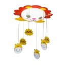 Acrylic Shade Flush Mount with Red Cartoon Cat Decorative LED Ceiling Lamp for Nursing Room