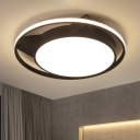 Black/White Cartoon Cat Ceiling Lamp Nordic Style Acrylic Shade LED Flush Light Fixture for Nursing Room