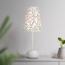 Plastic Tapered Table Light Contemporary Bedroom Bedside Single Light Standing Table Lamp in White
