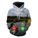 FISHING IS CALLING YOU Funny 3D Printed Long Sleeve Unisex Pullover Hoodie