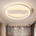 White Looped LED Ceiling Fixture Simple Concise Acrylic Flush Mount Lighting for Corridor Porch