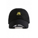 Simple Crown Embroidered Adjustable Hip Hop Black Baseball Cap