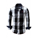 Men's Casual Plaid Printed Fashion Long Sleeve Fitted Button-Up Shirt