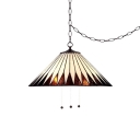 Tiffany Style Cone Hanging Lamp Stained Glass 1 Light Pendant Light in Multi Color