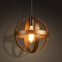 Vintage Style Globe Cage Single Light Pendant Light in Bronze Finish