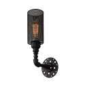 14 1/4'' H Rust Iron Single Light Cylinder Mesh LED Wall Sconce