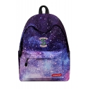 New Stylish Purple Galaxy Snake Print School Bag Backpack 30*17*40cm