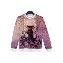 Octopus Series Fashion 3D Printed Round Neck Long Sleeve Unisex Pullover Sweatshirt