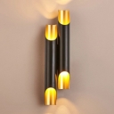 Textured Black/White Post Modern Led Pipe Lamp 18.11 Inch High Aluminum Led Tube Wall Sconce for Bedside Living Room Gallery Porch Bathroom