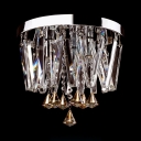 Contemporary Style Clear Crystal Flush Mount Light 3 Lights Ceiling Lighting in Chrome, White/Warm