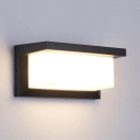 Rectangle Security Light Outdoor Acrylic LED Wireless Waterproof Wall Light in Black, 5
