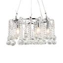 Modern Ring/Square Chandelier 4/5/6 Lights Metal Hanging Light in Chrome for Living Room