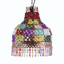 Multi Color Pendant Lamp Single Light Traditional Crystal Hanging Light for Dinging Room
