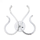 Bedroom Curved Sconce Light Metal Modern Chrome Wall Light with Clear Crystal Decoration