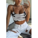 Summer Trendy Camo Pattern Slim Fit Cropped Cami Top