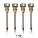 Solar Pathway Lights Outdoor Pack of 4 0.2W 1 LED Waterproof In-Ground Stake Light with Auto On/Off Dusk to Dawn
