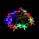 20ft Colorful Hanging Lights with Star Decoration 30 Lights Pack of 2 LED Solar String Lamp for Party Balcony
