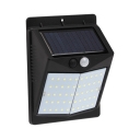 Stainless Steel Solar Step Lights 50 LED Wireless Motion Sensor Security Lamps in Black