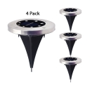 Lawn 8LED Disk Lights 4-Pack 4W Metal Waterproof Landscape lighting with Auto On/Off Dusk to Dawn for Step Lawn