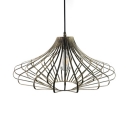 Single Light Tapered Pendant Light with Adjustable Cord Antique Metal Hanging Light Fixture in Gold/Rust