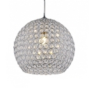 Dining Room Lighting Globes, 1 Light Chrome Clear Crystal Pendant Light Contemporary with 39