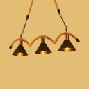 Brass Cone Island Lamps 3/5 Lights Industrial Metal Pendant Lights with 31.5