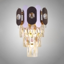 Living Room Wall Sconce Metal Modern Brass Wall Lamp with Clear Crystal for Bedroom