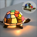 Colorful Tortoise Design 5.51 Inch Wide Mini Night Light for Kids in Tiffany Style