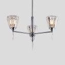Contemporary Clear Crystal Hanging Chandelier 3/5/8 Lights Nickle Ceiling Pendant for Living Room