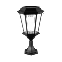 Solar Powered LED 16 Inches High Outdoor Post Light in Black Finish