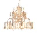 Classic Yellow Chandelier with 18